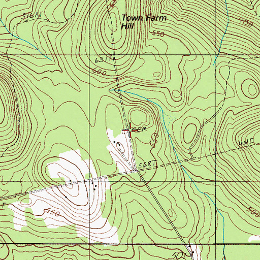 Topographic Map of Hoxie Cemetery, ME