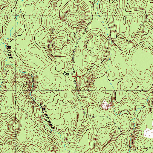 Topographic Map of Buker Cemetery, ME