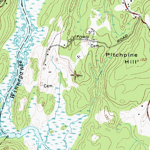 Topographic Map of Eaton Cemetery, ME