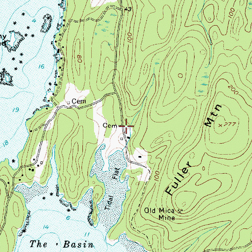 Topographic Map of Hutchins Cemetery, ME