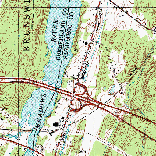 Topographic Map of Lemont Cemetery, ME