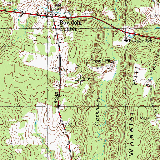 Topographic Map of Leonard Family Cemetery, ME