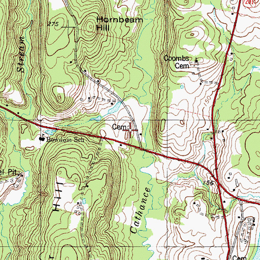 Topographic Map of Lewis Cemetery, ME