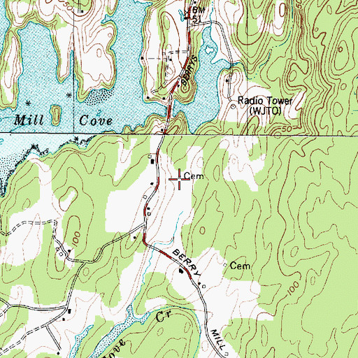 Topographic Map of Lombard Cemetery, ME