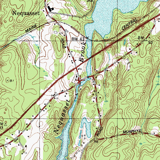 Topographic Map of Nequasset Cemetery, ME