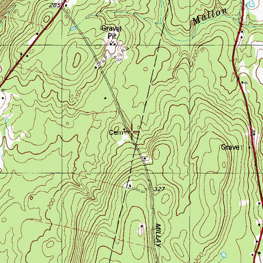 Topographic Map of Purinton Cemetery, ME
