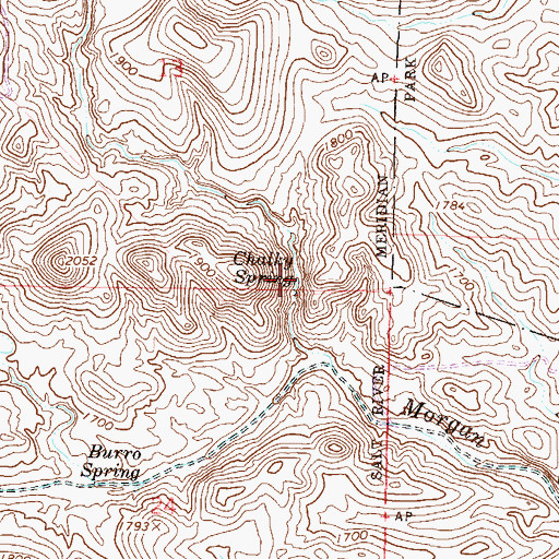 Topographic Map of Chalky Spring, AZ