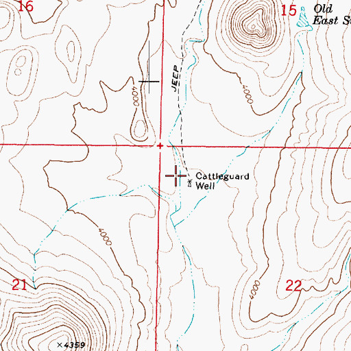 Topographic Map of Cattleguard Well, AZ