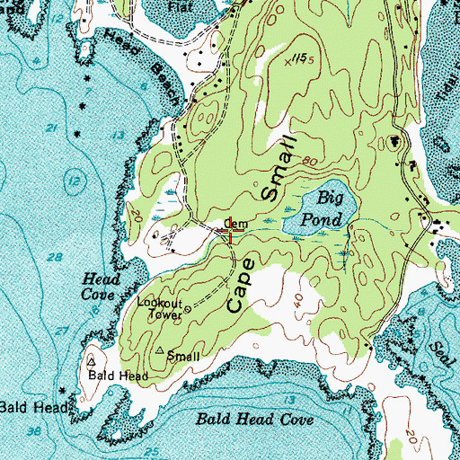 Topographic Map of Wallace Cemetery, ME