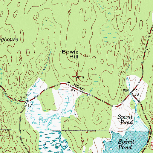 Topographic Map of Wyman Cemetery, ME