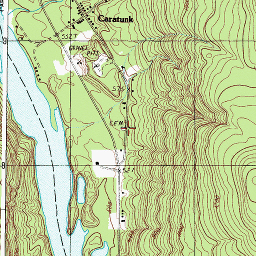Topographic Map of Caratunk Cemetery, ME