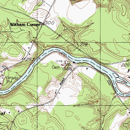Topographic Map of Dickinson Cemetery, ME