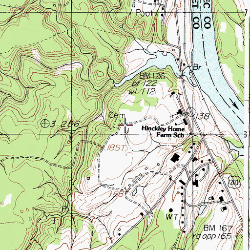 Topographic Map of Ellis Cemetery, ME