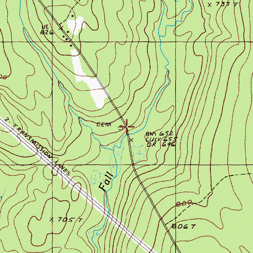 Topographic Map of Fall Brook Cemetery, ME