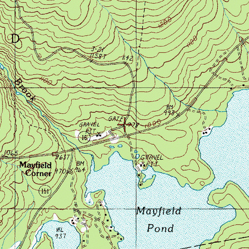 Topographic Map of Flanders Cemetery, ME