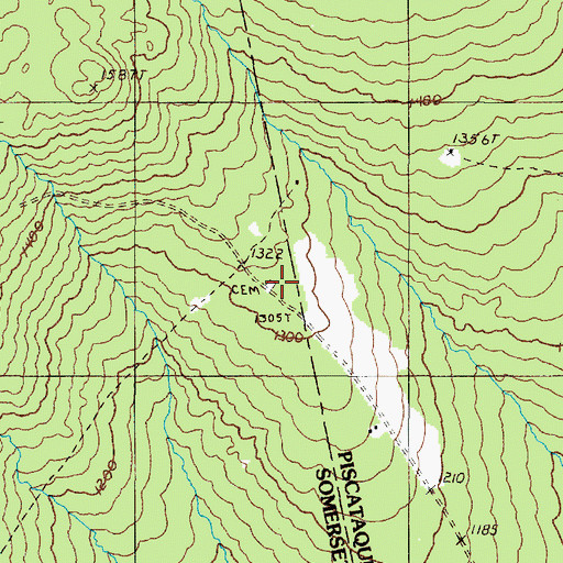 Topographic Map of Hilton Cemetery, ME