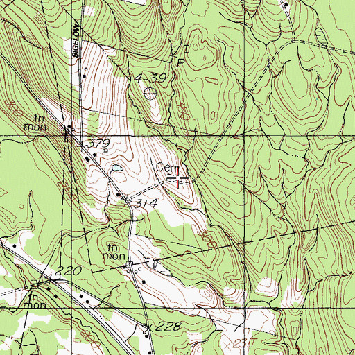 Topographic Map of Larone Cemetery, ME