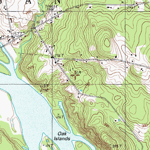 Topographic Map of Old River Road Cemetery, ME
