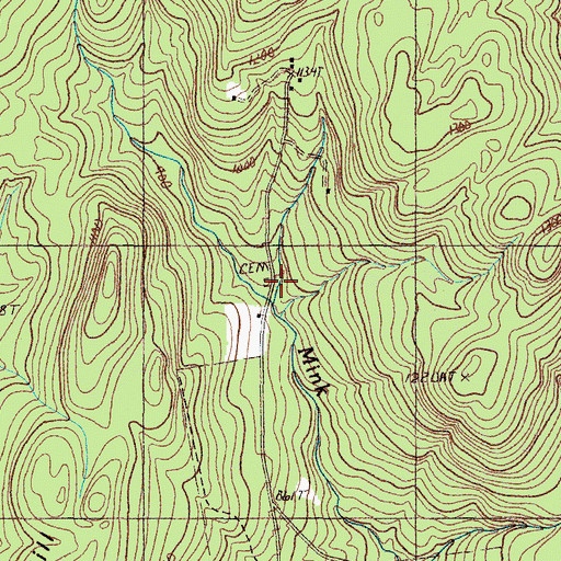 Topographic Map of Pierce Hill Cemetery, ME