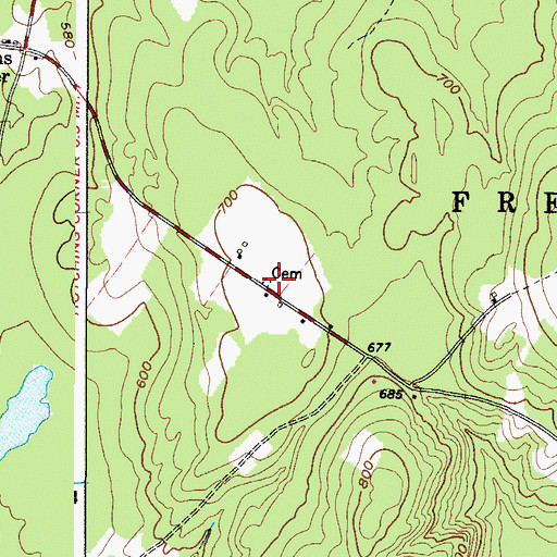 Topographic Map of Bradstreet Cemetery, ME