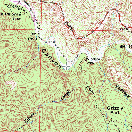 Topographic Map of Silver Creek, CA