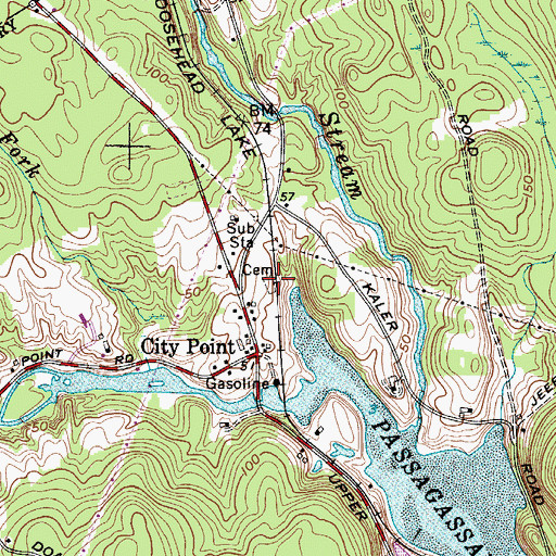 Topographic Map of City Point Cemetery, ME
