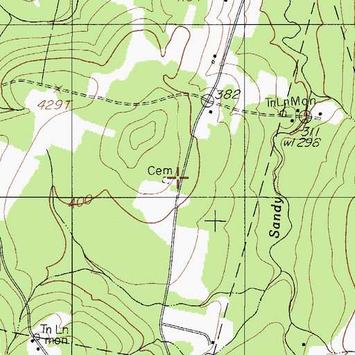 Topographic Map of Douglass Cemetery, ME
