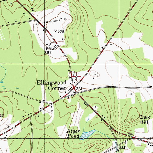 Topographic Map of Ellingwood Corner Cemetery, ME
