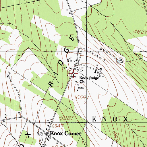 Topographic Map of Knox Ridge Cemetery, ME