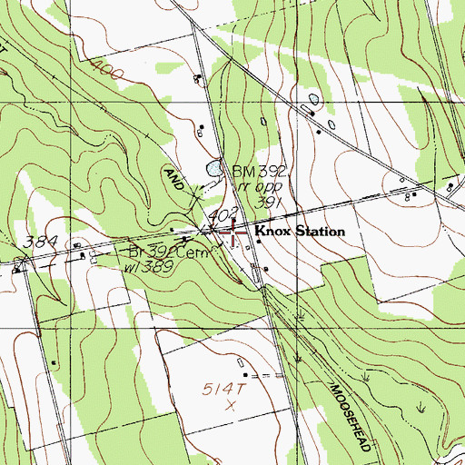 Topographic Map of Knox Station Cemetery, ME