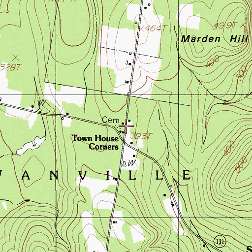 Topographic Map of Land of Rest Cemetery, ME