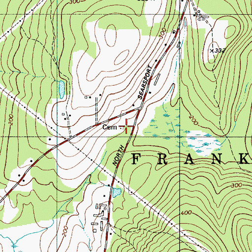 Topographic Map of Lane Cemetery, ME