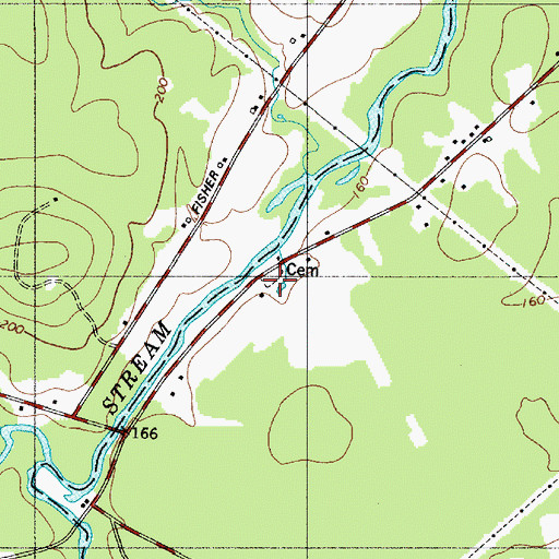 Topographic Map of Lowe Cemetery, ME