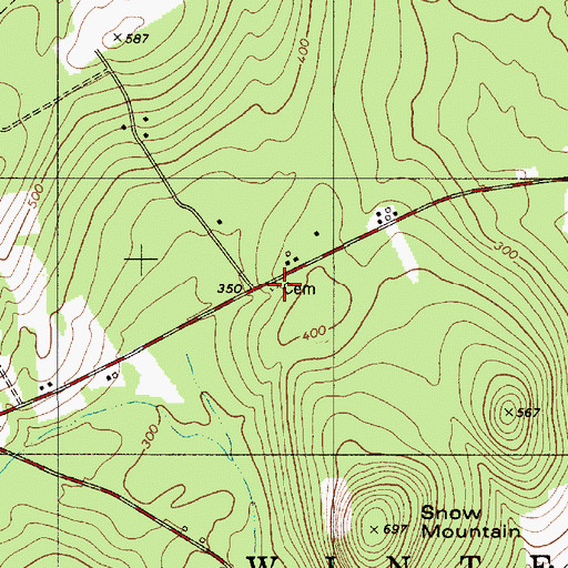 Topographic Map of Perkins Cemetery, ME