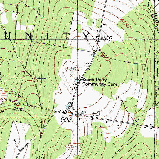 Topographic Map of Quaker Hill Cemetery, ME