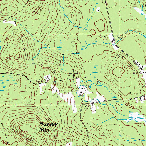 Topographic Map of Abbott Cemetery, ME