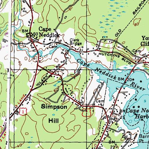 Topographic Map of Allen Lot, ME