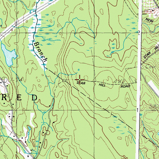 Topographic Map of Avery Cemetery, ME