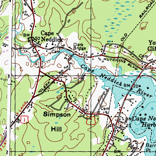 Topographic Map of Avery Lot, ME