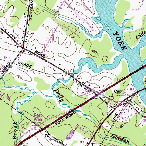Topographic Map of Barrell Cemetery, ME