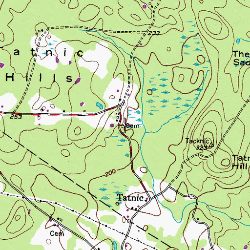 Topographic Map of Baston Lot, ME