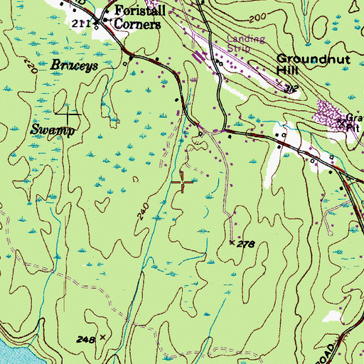 Topographic Map of Beal Lot, ME