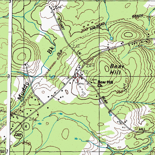 Topographic Map of Bear Hill Cemetery, ME