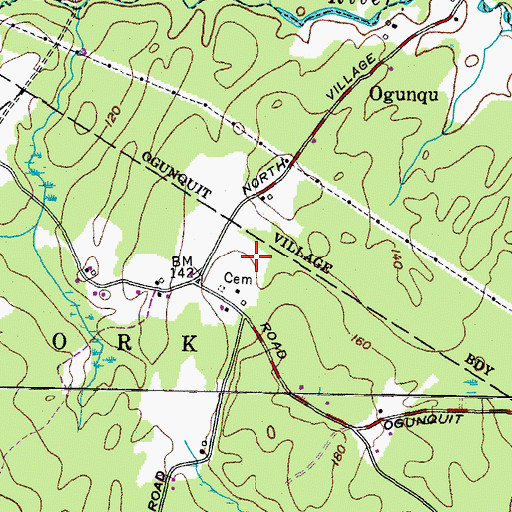 Topographic Map of Boston Lot, ME