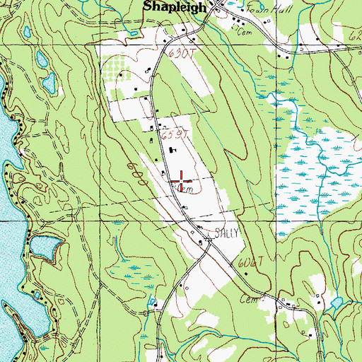 Topographic Map of Bragdon Cemetery, ME