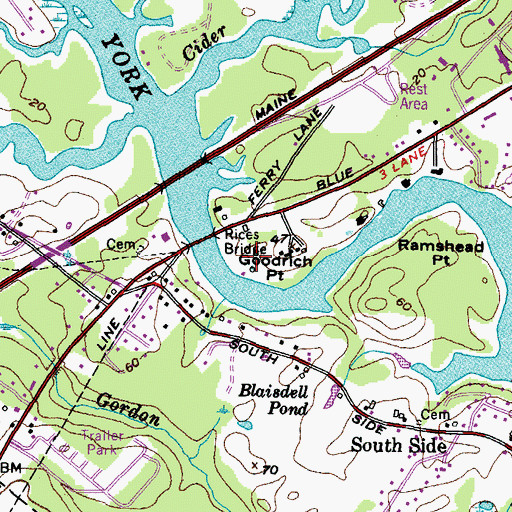 Topographic Map of Breckinridge Lot, ME
