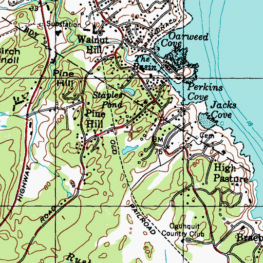 Topographic Map of Brooks Lot, ME