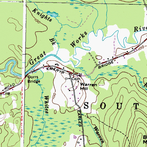 Topographic Map of Brown Blaisdell Lot, ME