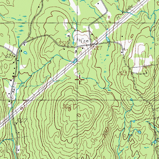 Topographic Map of Buzzell Cemetery, ME