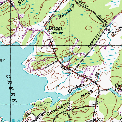 Topographic Map of Captain John Dennett Lot, ME